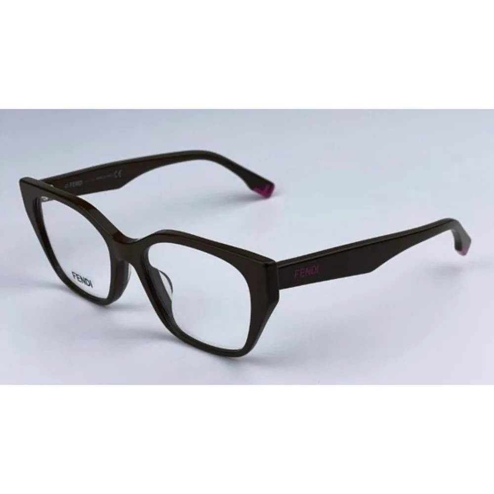 Fendi Women Eyeglasses Light Brown Demo Cat Eye FE50001I 050 NEW